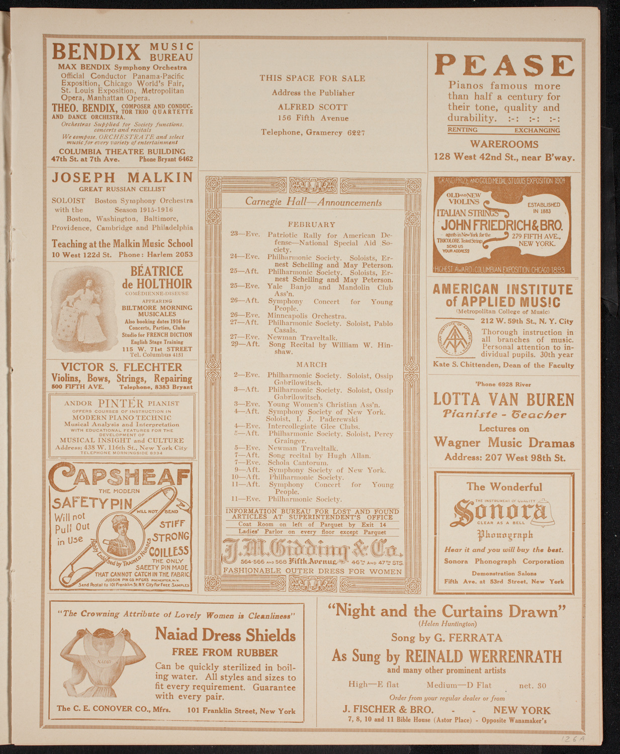 Tsingtau Symphony Orchestra, February 21, 1916, program page 3