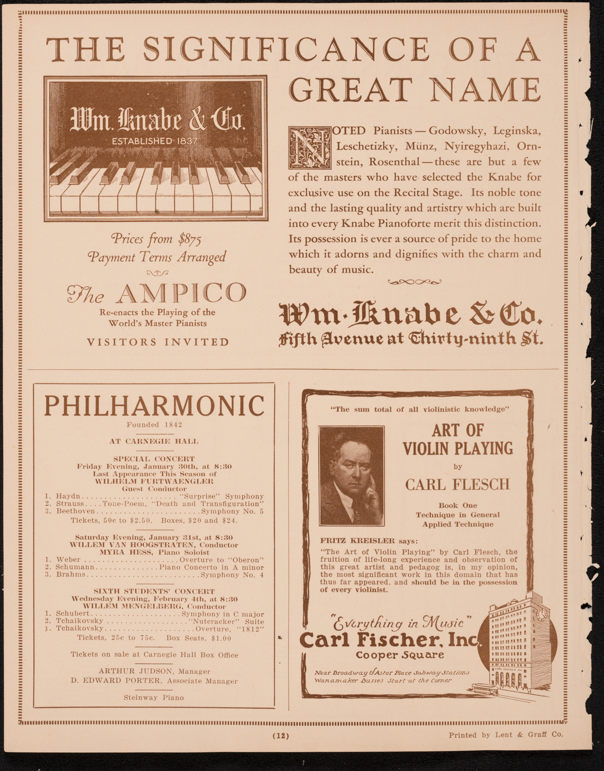 New York Philharmonic Students' Concert, January 28, 1925, program page 12