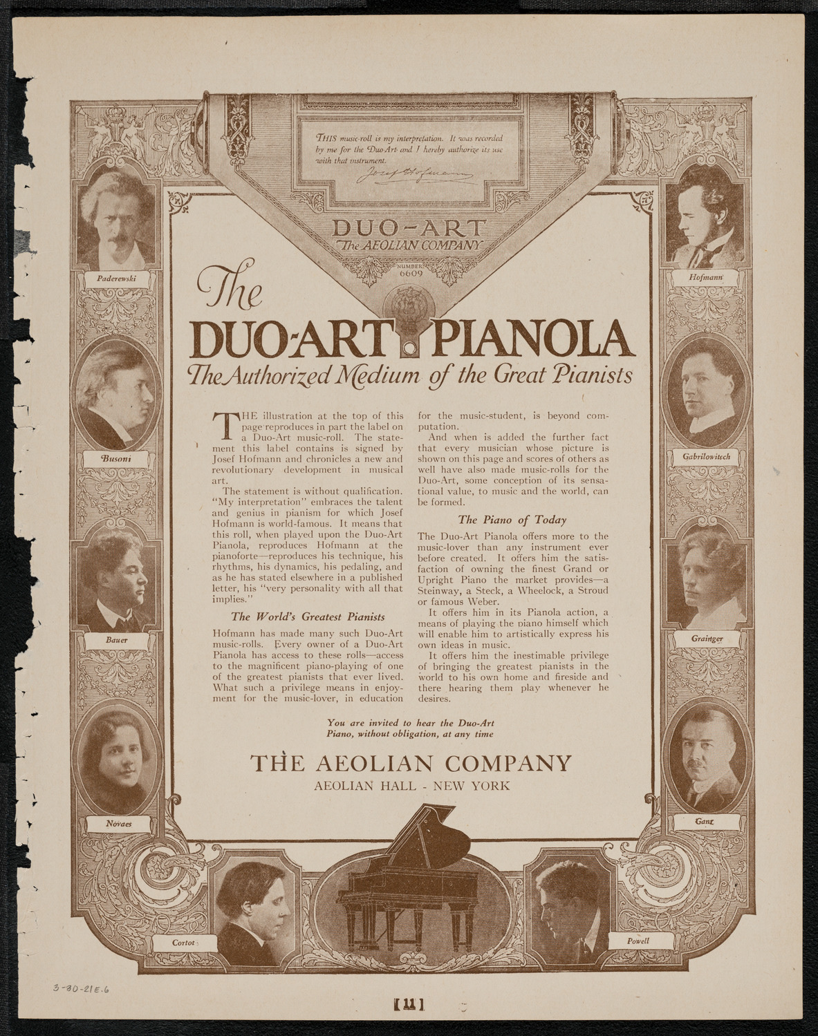 Mecca Temple of New York: Ancient Arabic Order of the Nobles of the Mystic Shrine, March 30, 1921, program page 11