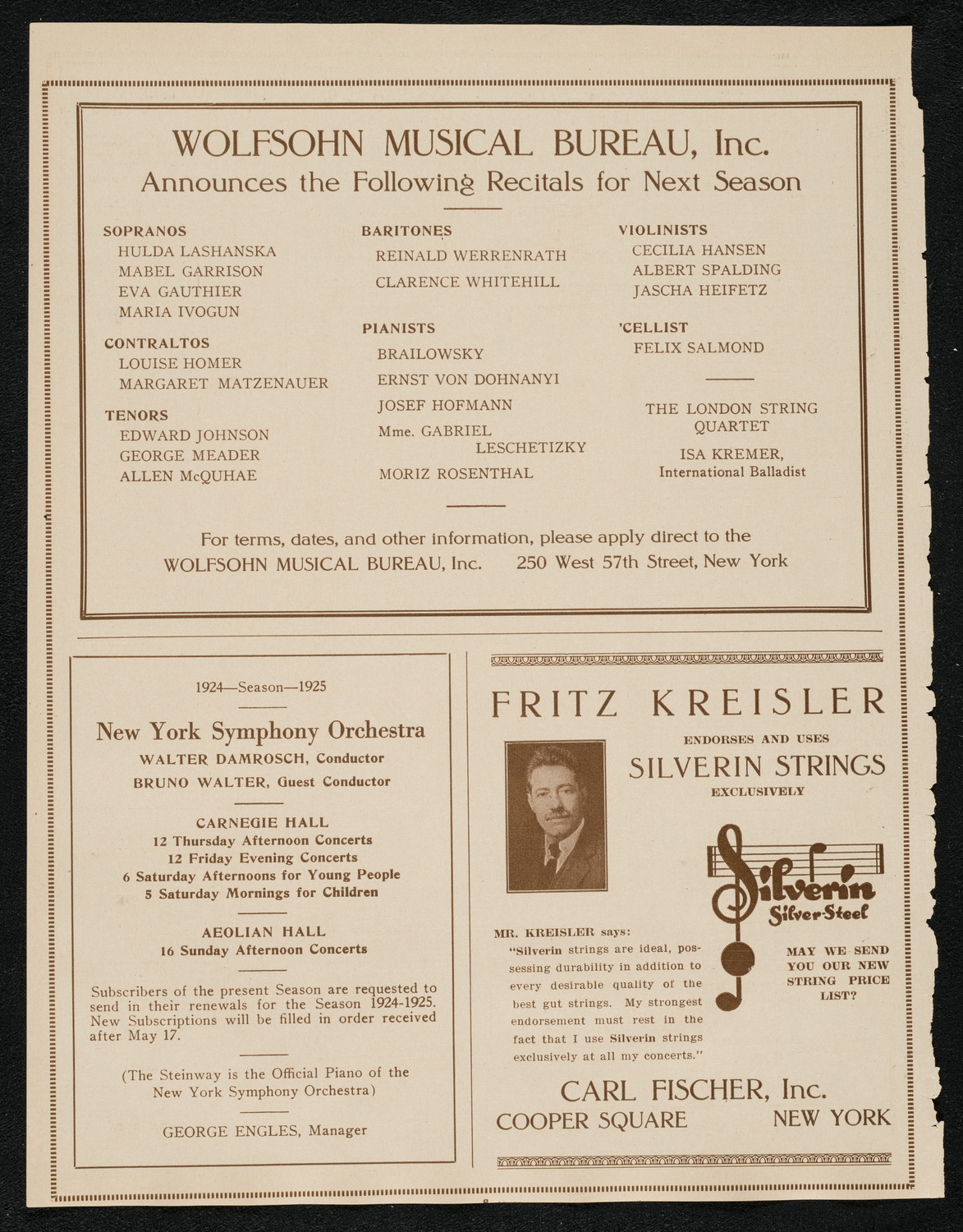 Grand Concert and Recital, May 25, 1924, program page 8