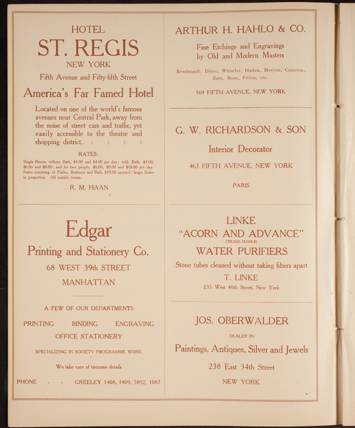 Fritz Kreisler, Violin, December 30, 1914, program page 6