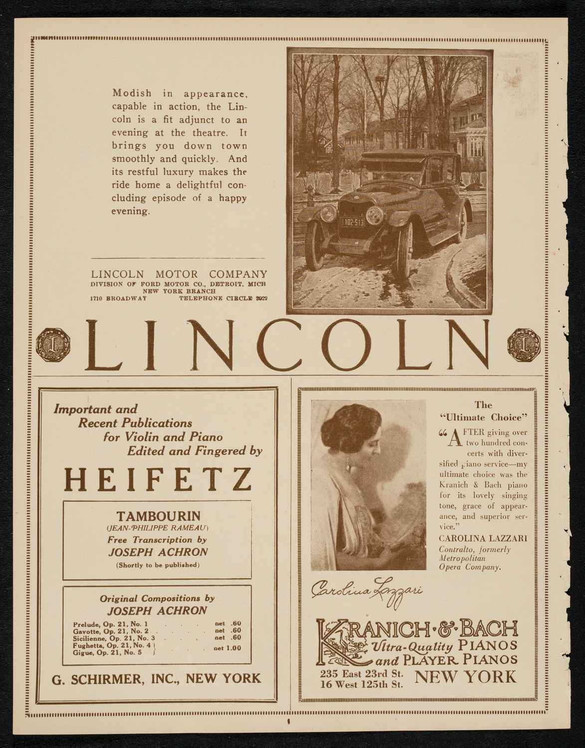 Vladimir de Pachmann, Piano, March 17, 1924, program page 6