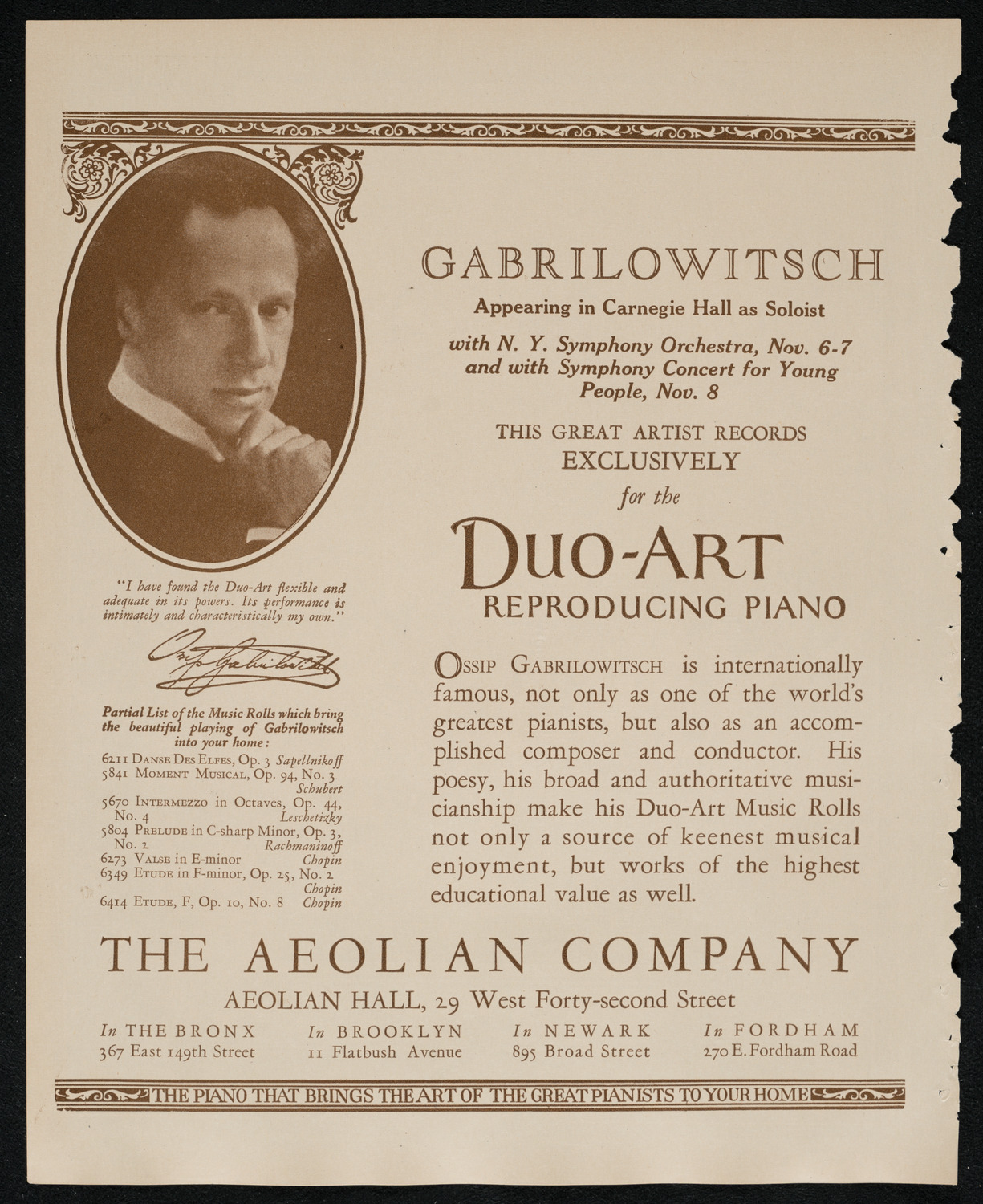 New York Philharmonic, November 7, 1924, program page 2