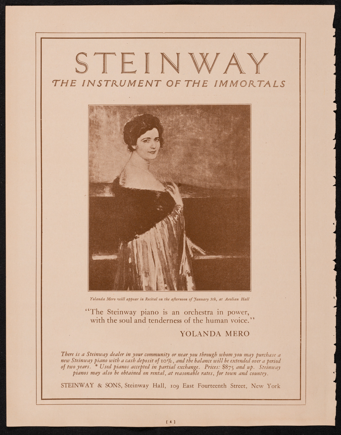 New York Symphony Orchestra, January 1, 1925, program page 4