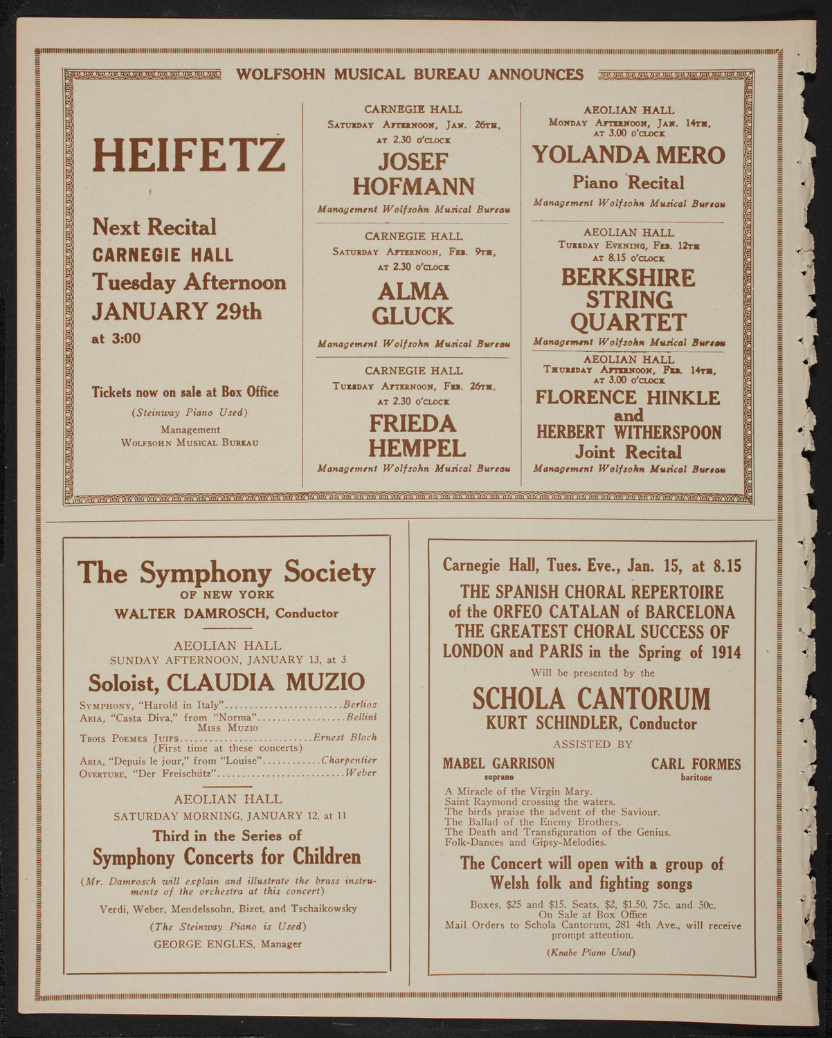 Boston Symphony Orchestra, January 10, 1918, program page 8