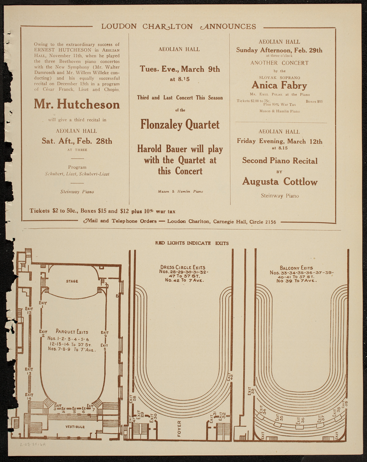 New York Philharmonic, February 27, 1920, program page 11