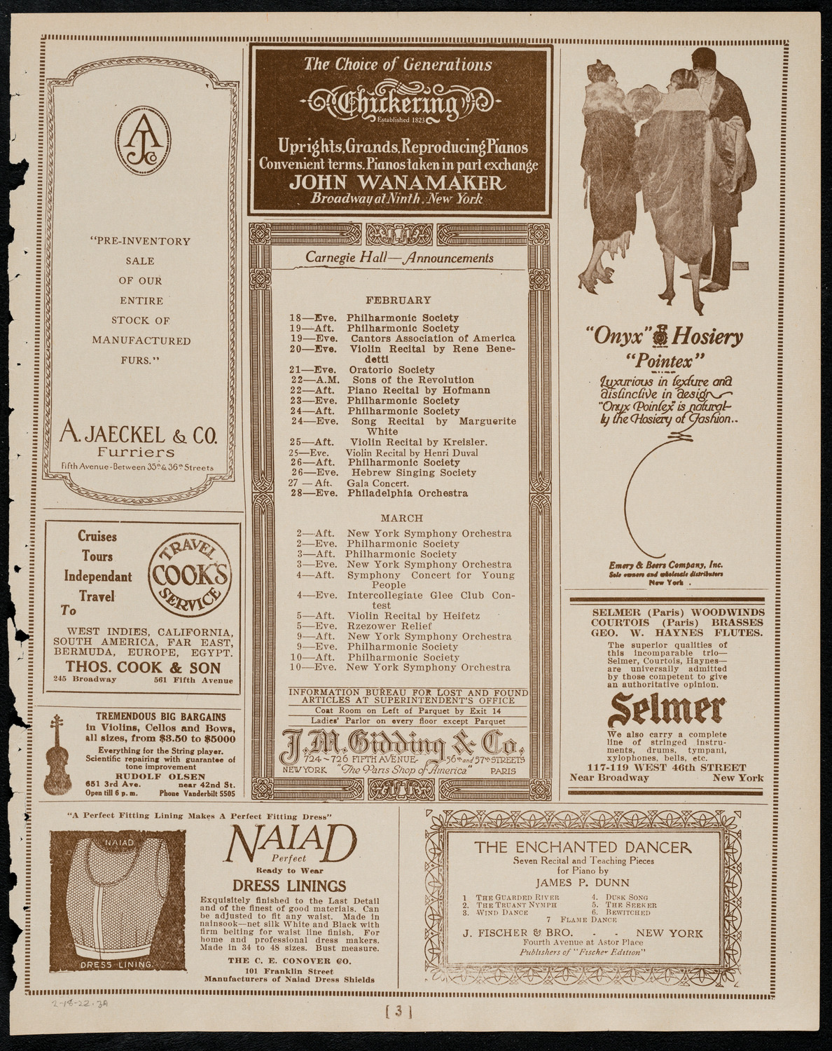 Symphony Concert for Young People, February 18, 1922, program page 3