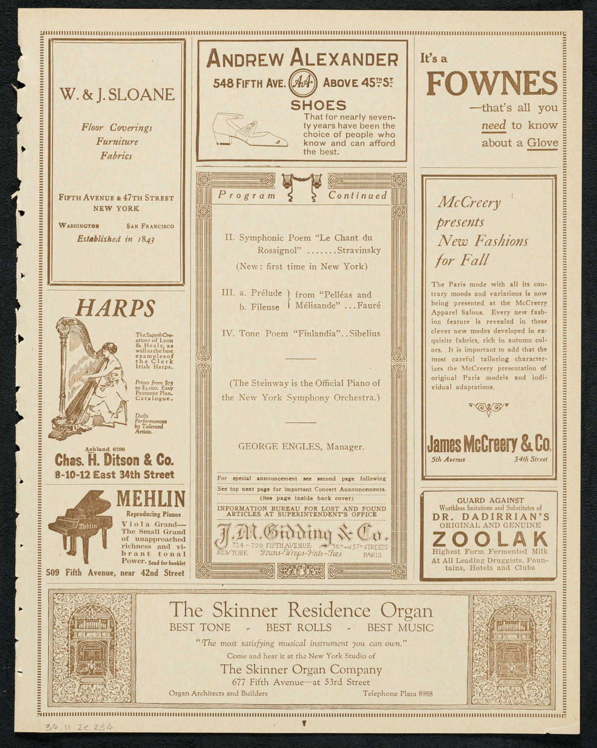 New York Symphony Orchestra, November 2, 1923, program page 7