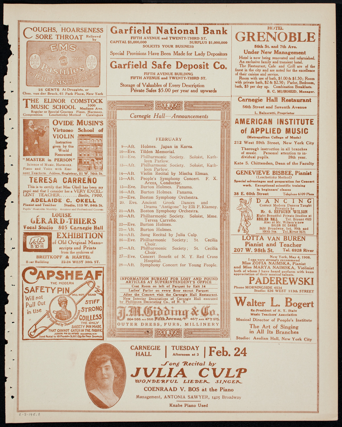 Burton Holmes Travelogue: Japan in Korea, February 8, 1914, program page 3