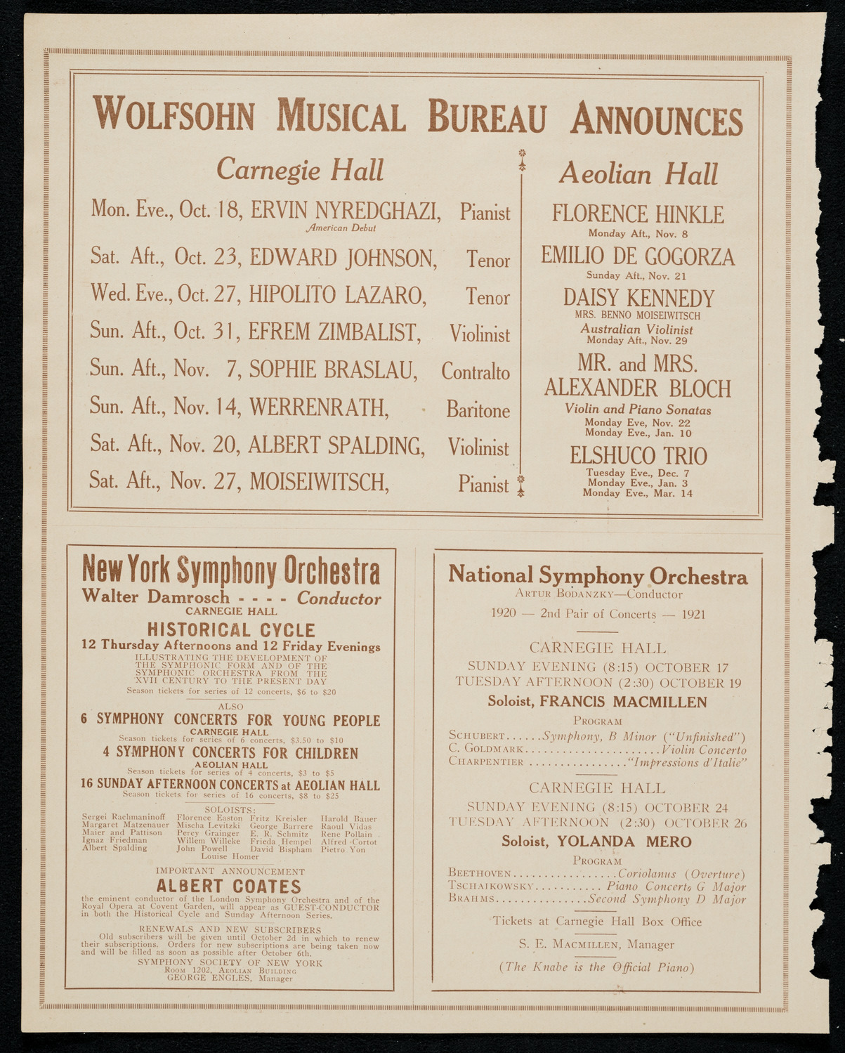 Columbus Day Celebration, October 12, 1920, program page 8
