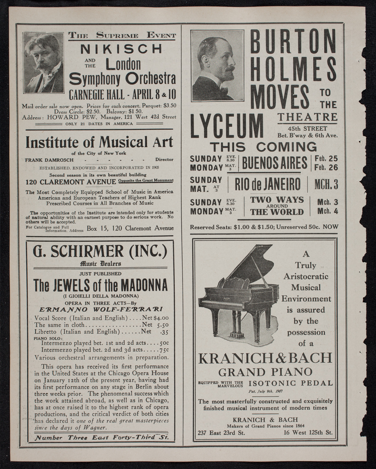 Boston Symphony Orchestra, February 22, 1912, program page 6