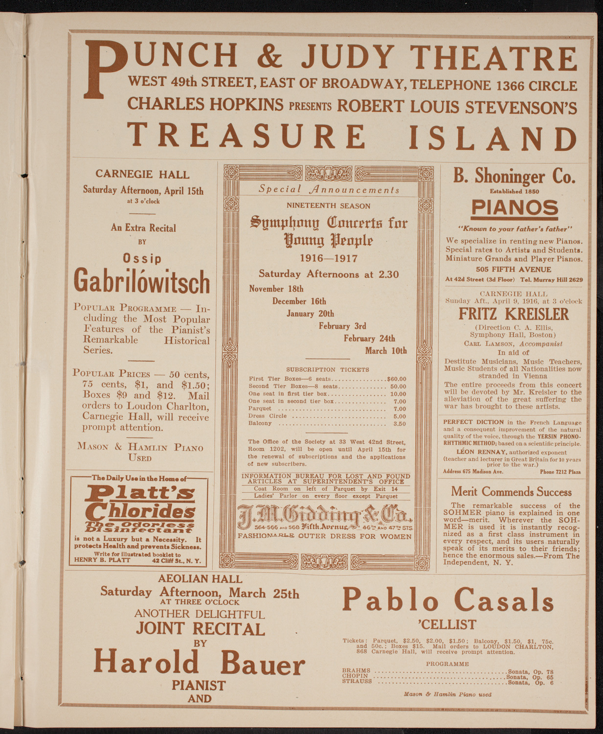 New York Philharmonic, March 23, 1916, program page 9