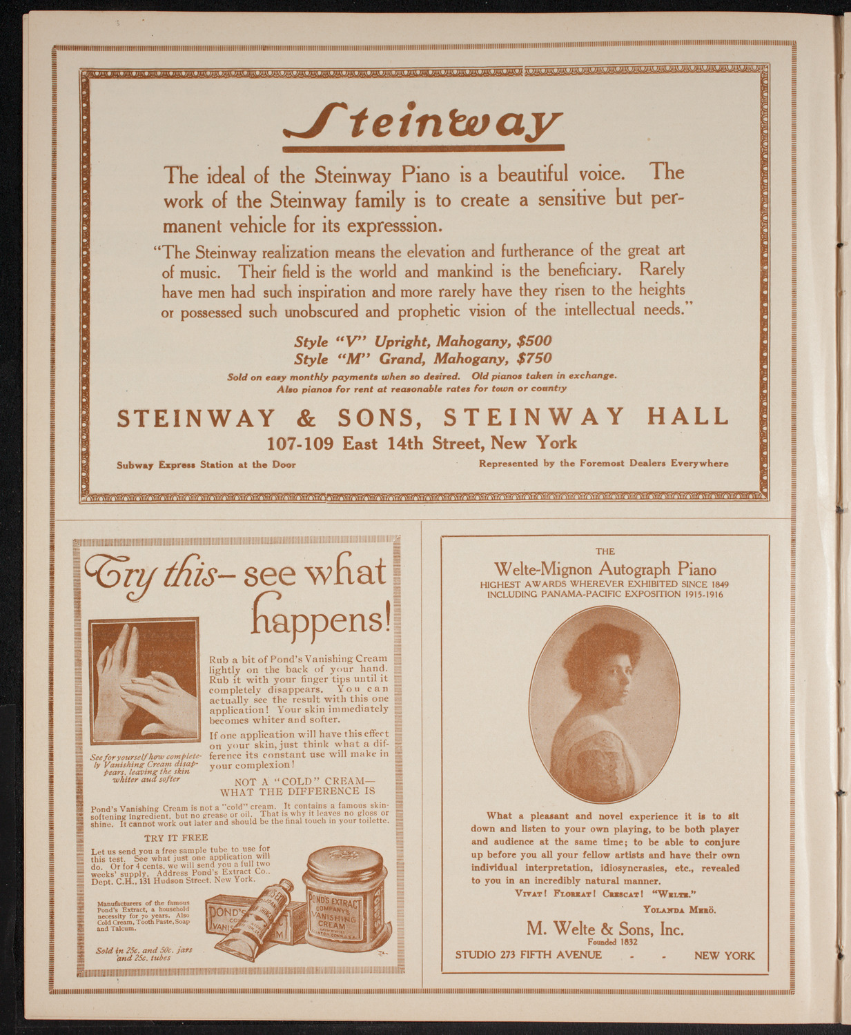 Julia Culp, Contralto, and Percy Grainger, Piano, April 11, 1916, program page 4