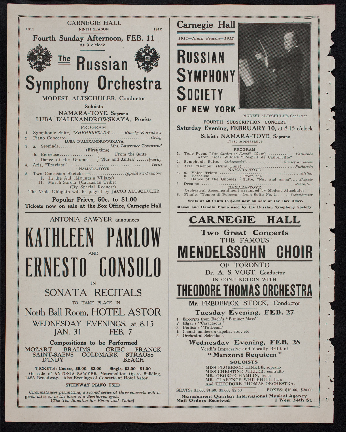 Katharine Goodson, Piano, January 30, 1912, program page 10