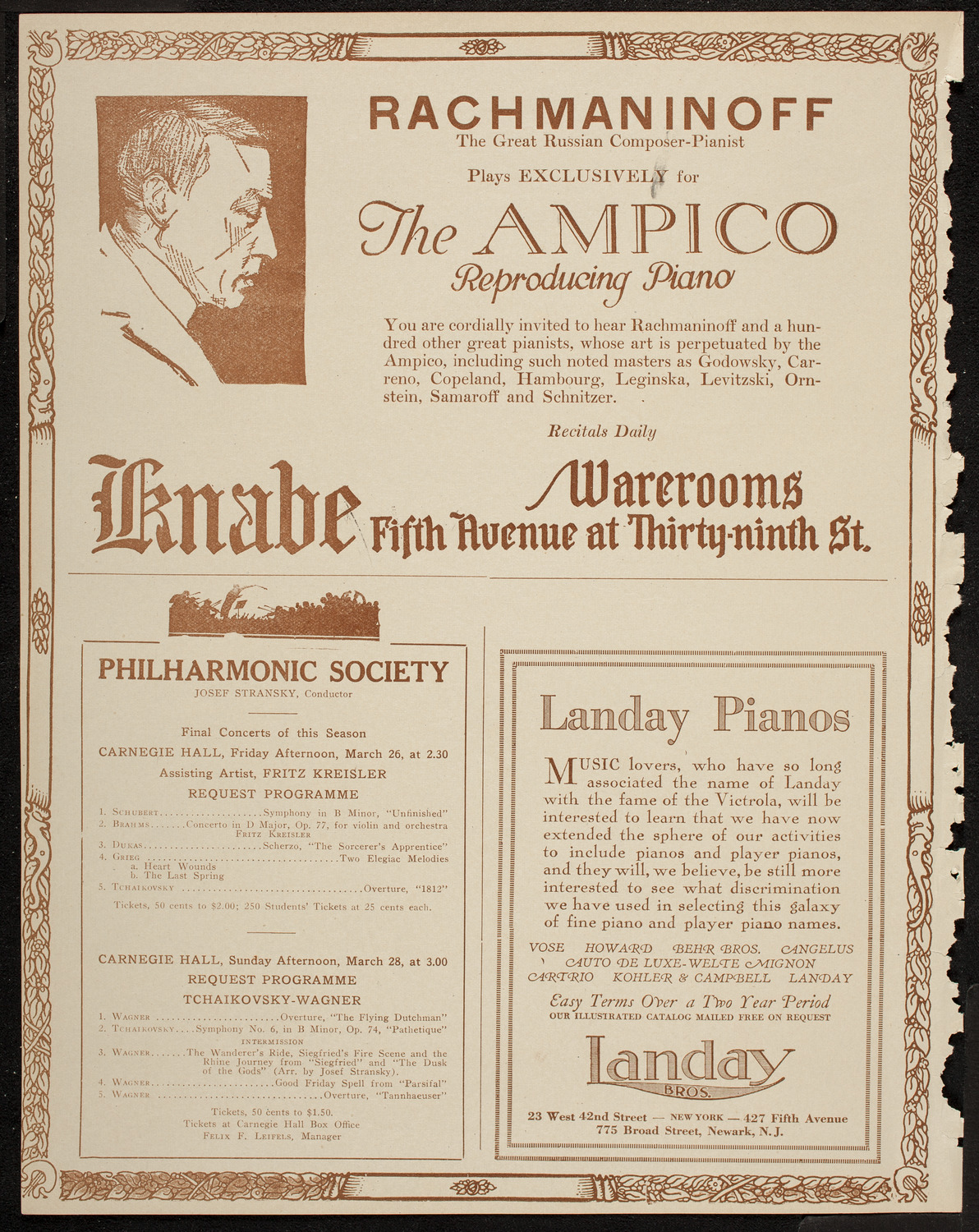 New York Philharmonic, March 25, 1920, program page 12