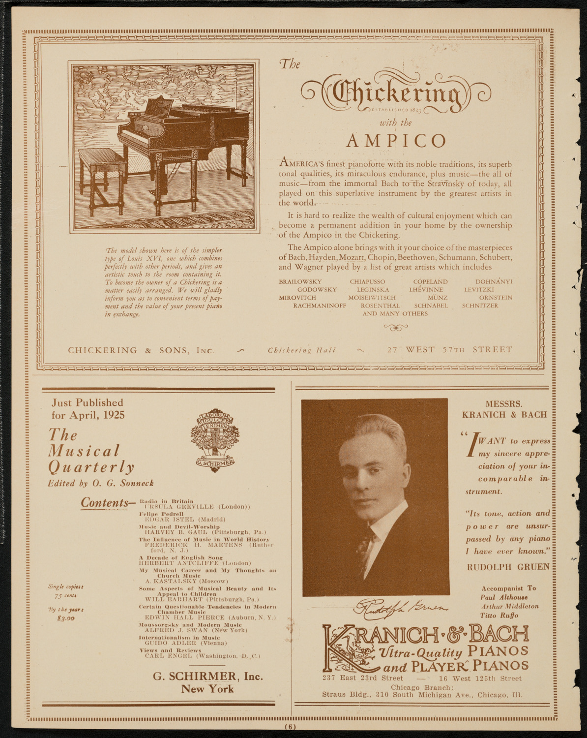 New York Symphony Orchestra, April 2, 1925, program page 6