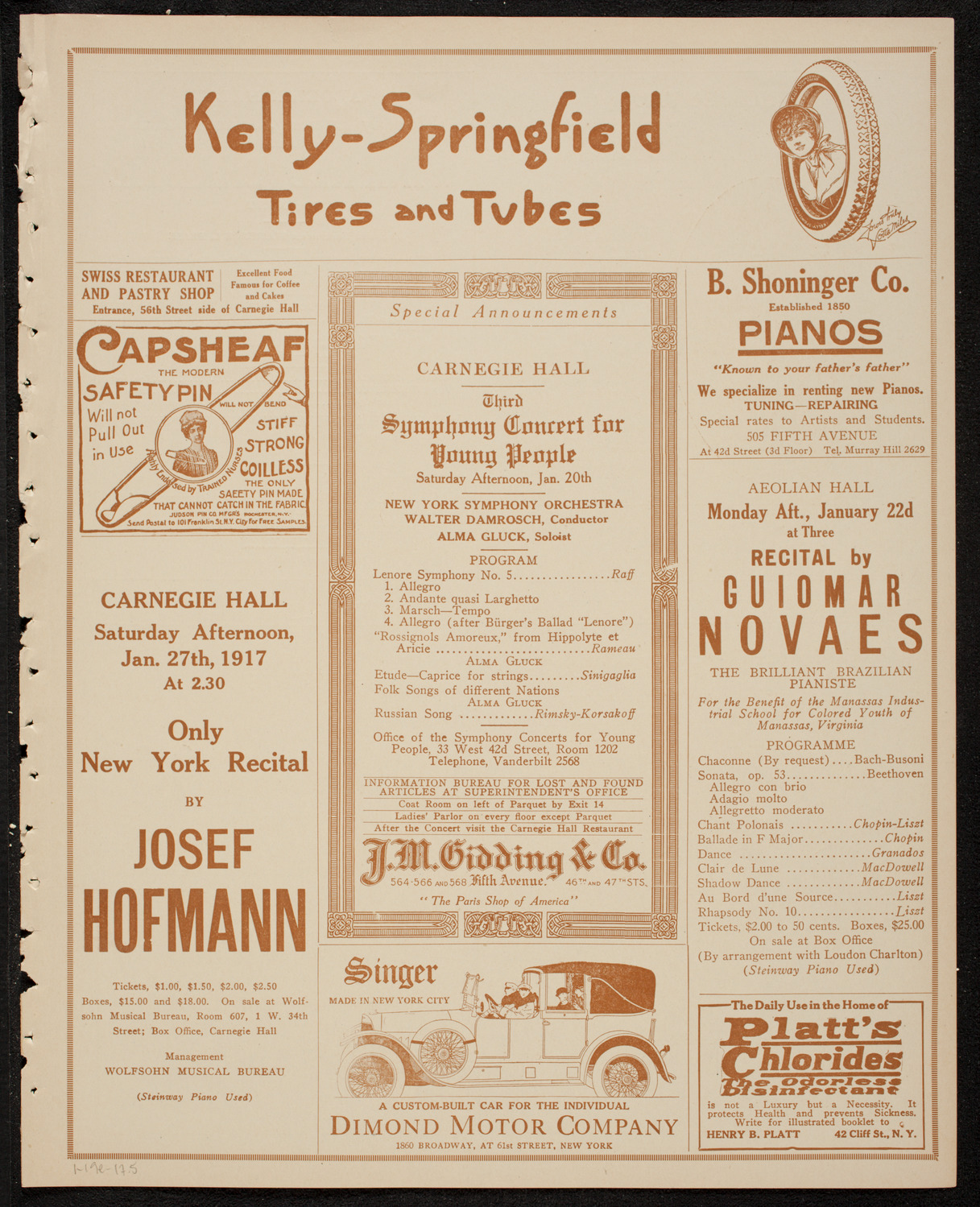 Lecture by Count Ilya Tolstoy, January 19, 1917, program page 9