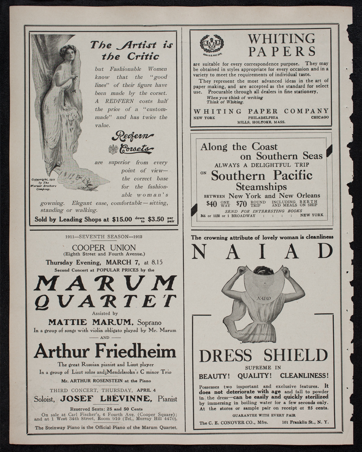 New York Philharmonic, February 29, 1912, program page 2