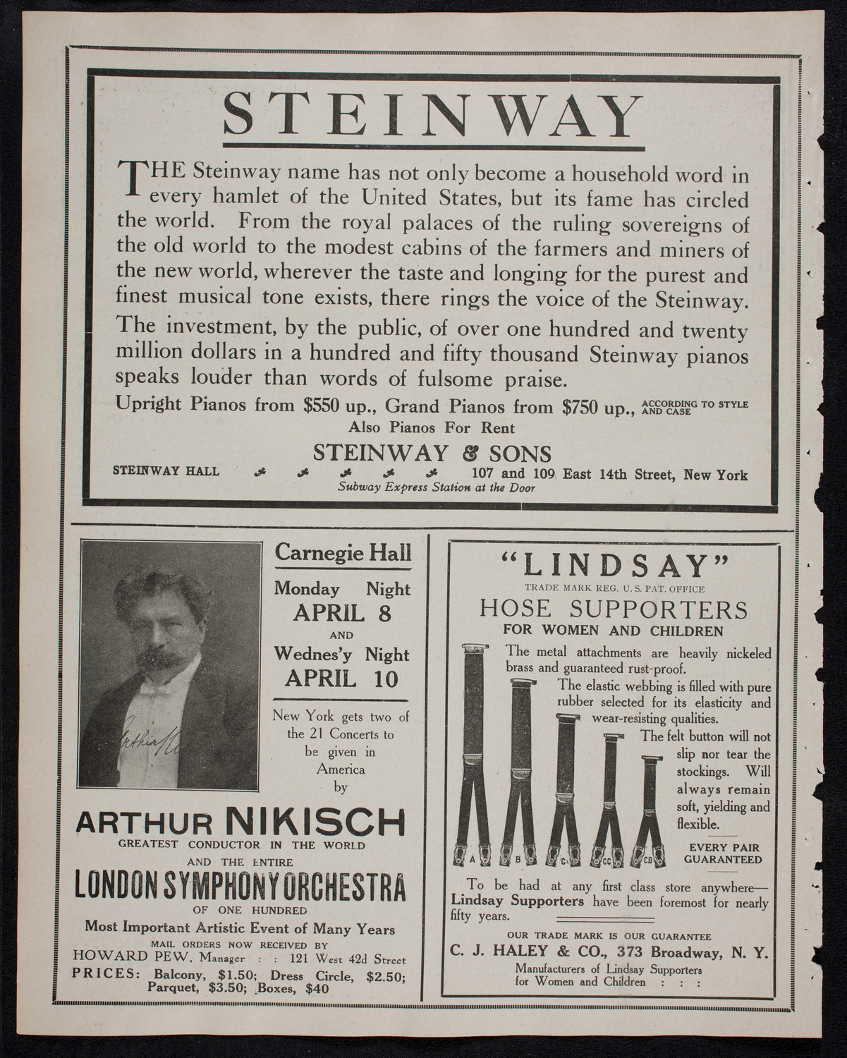 Josef Hofmann, Piano, January 27, 1912, program page 4