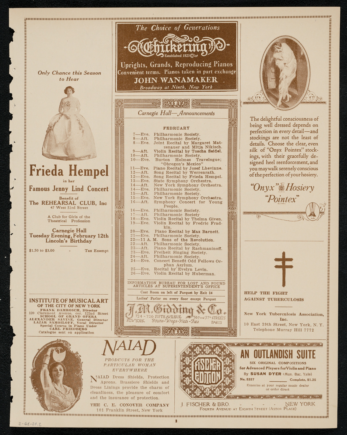 New York Philharmonic Students' Concert, February 6, 1924, program page 3