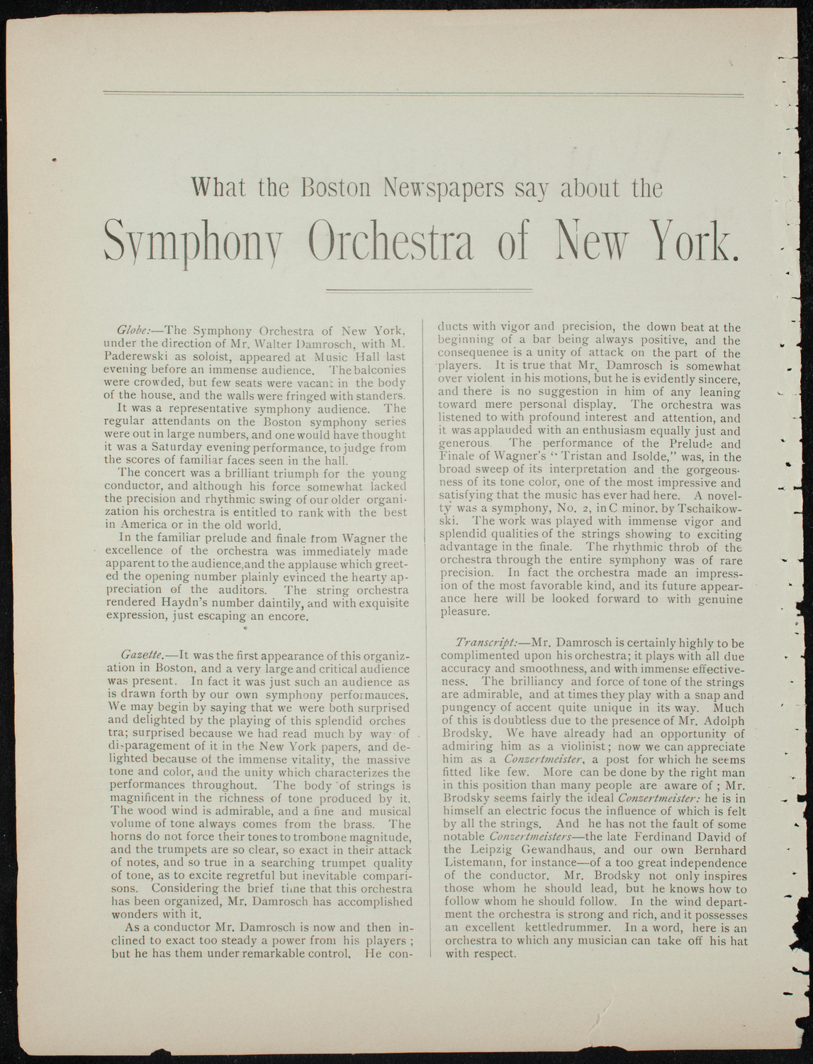 Oratorio Society of New York, December 31, 1891, program page 2