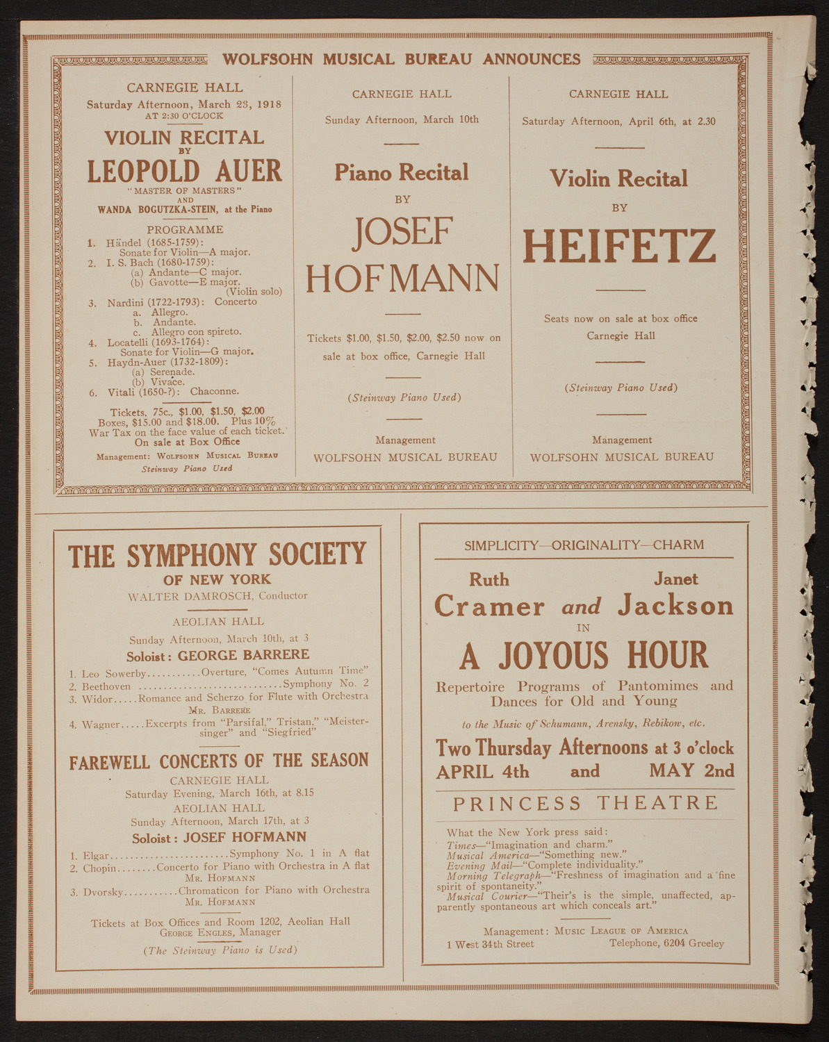 Symphony Concert for Young People, March 9, 1918, program page 8