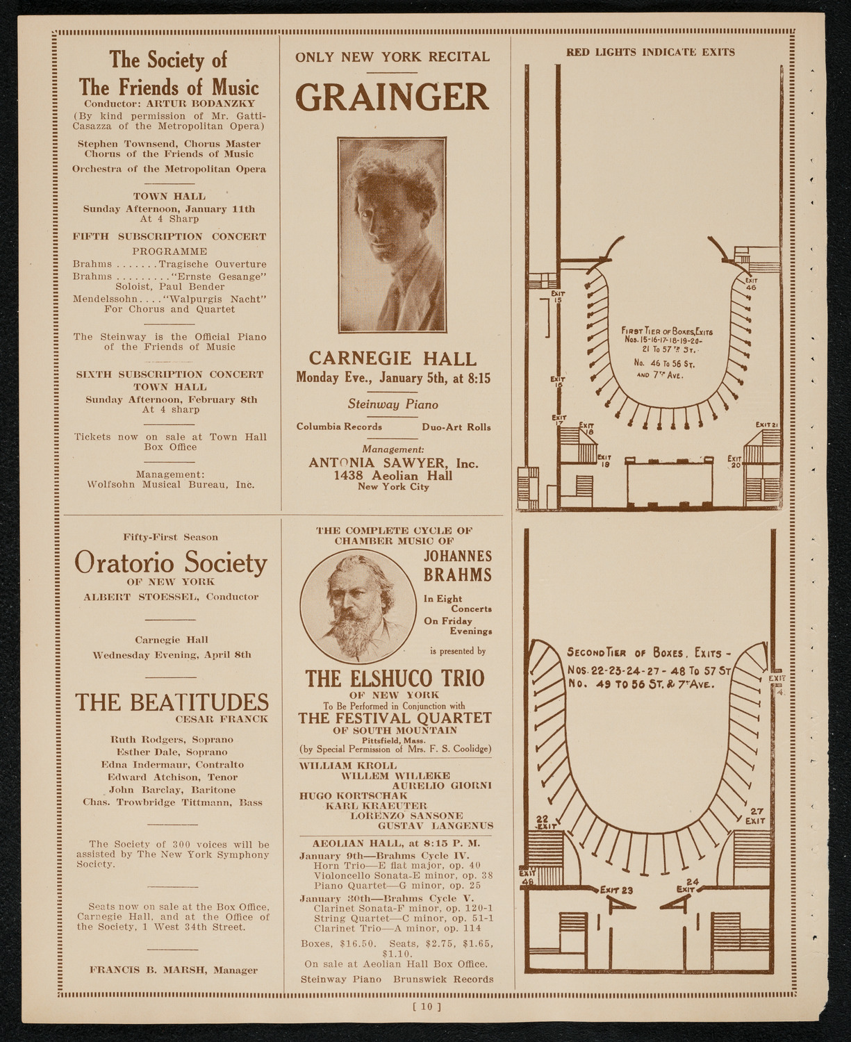 Schola Cantorum of New York, December 30, 1924, program page 10