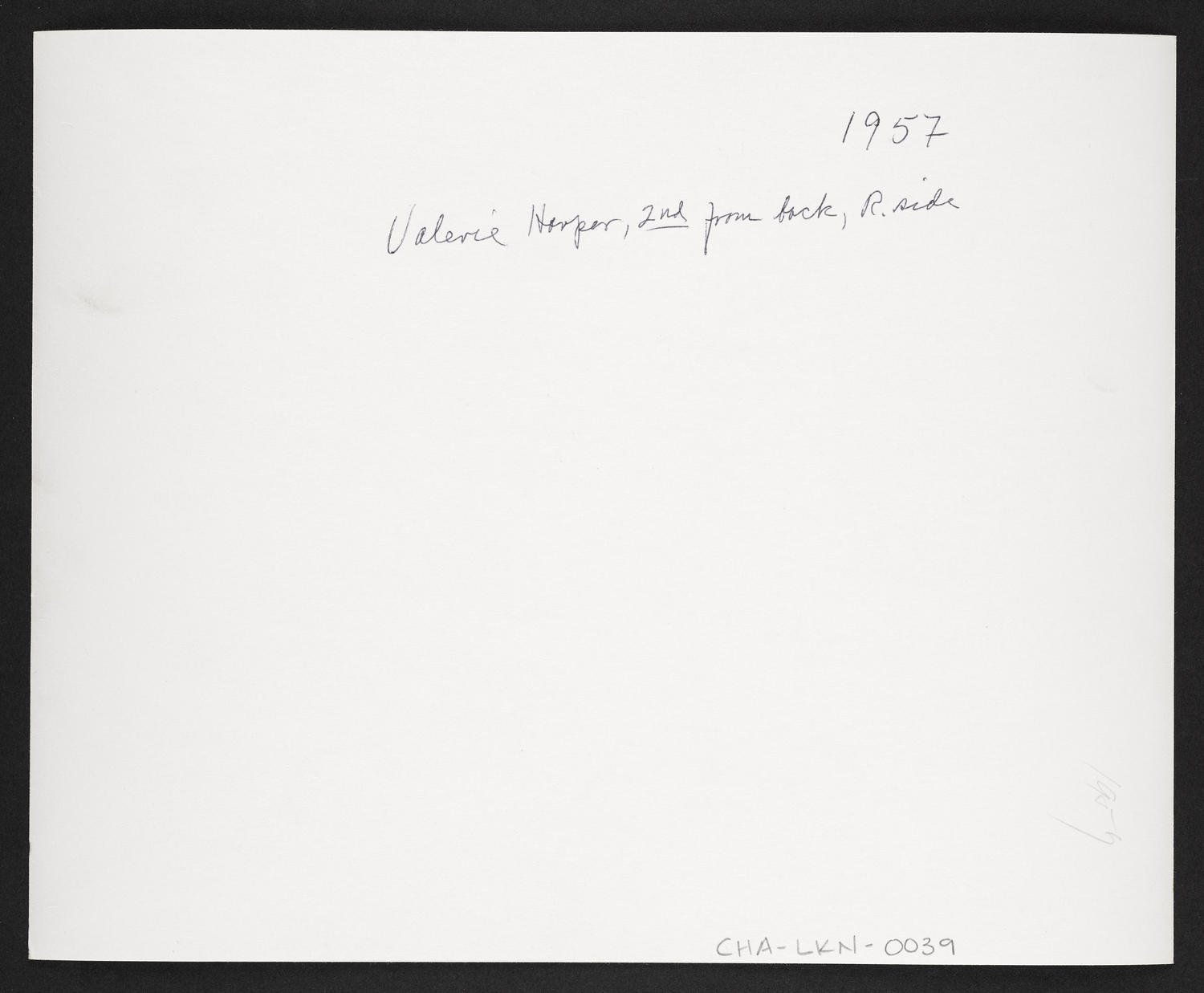 Valerie Harper at Ballet Arts, Carnegie Hall Studio #61, 1957 (back)