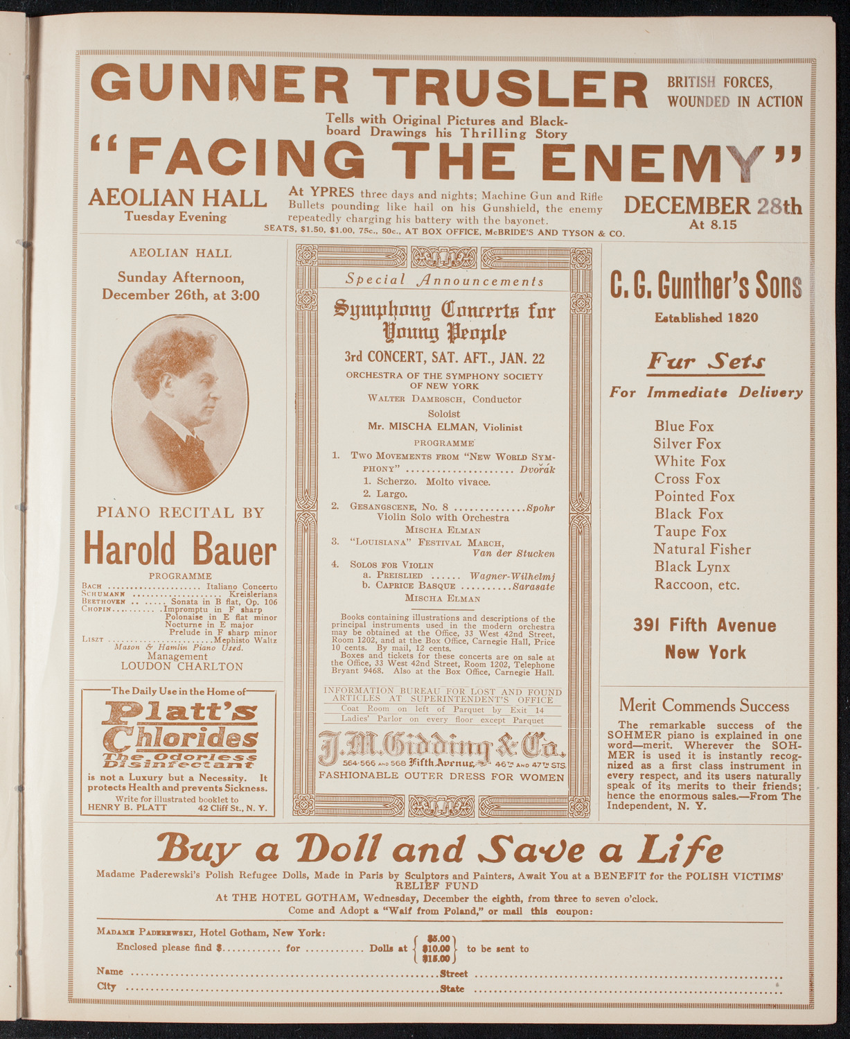 Columbia University Chorus, December 20, 1915, program page 9