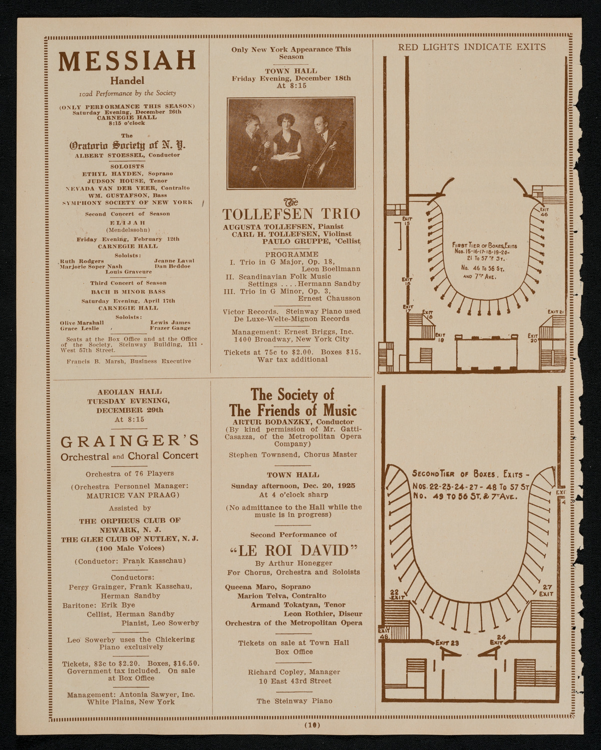 New York Philharmonic, December 18, 1925, program page 10