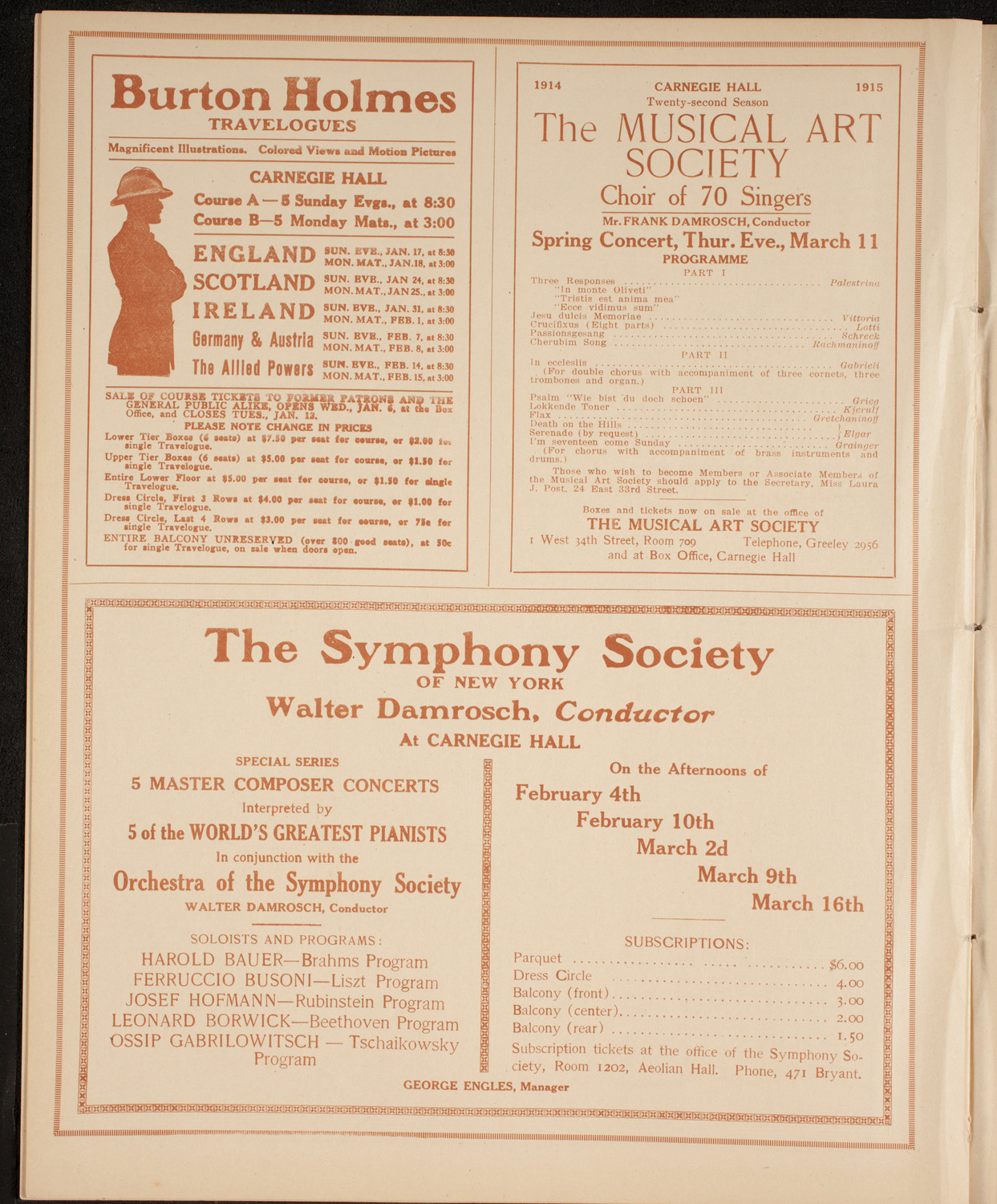 New York Philharmonic, January 10, 1915, program page 8