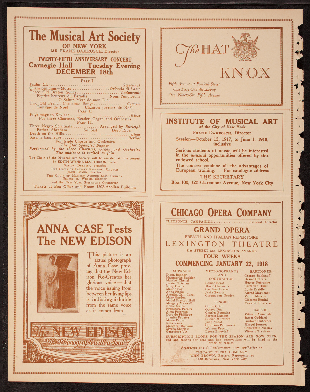 New York Philharmonic, December 13, 1917, program page 2