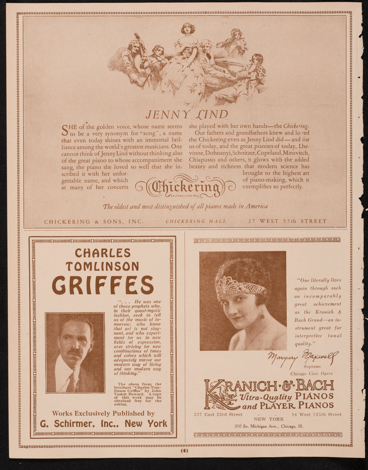 Fritz Kreisler, Violin, February 21, 1925, program page 6