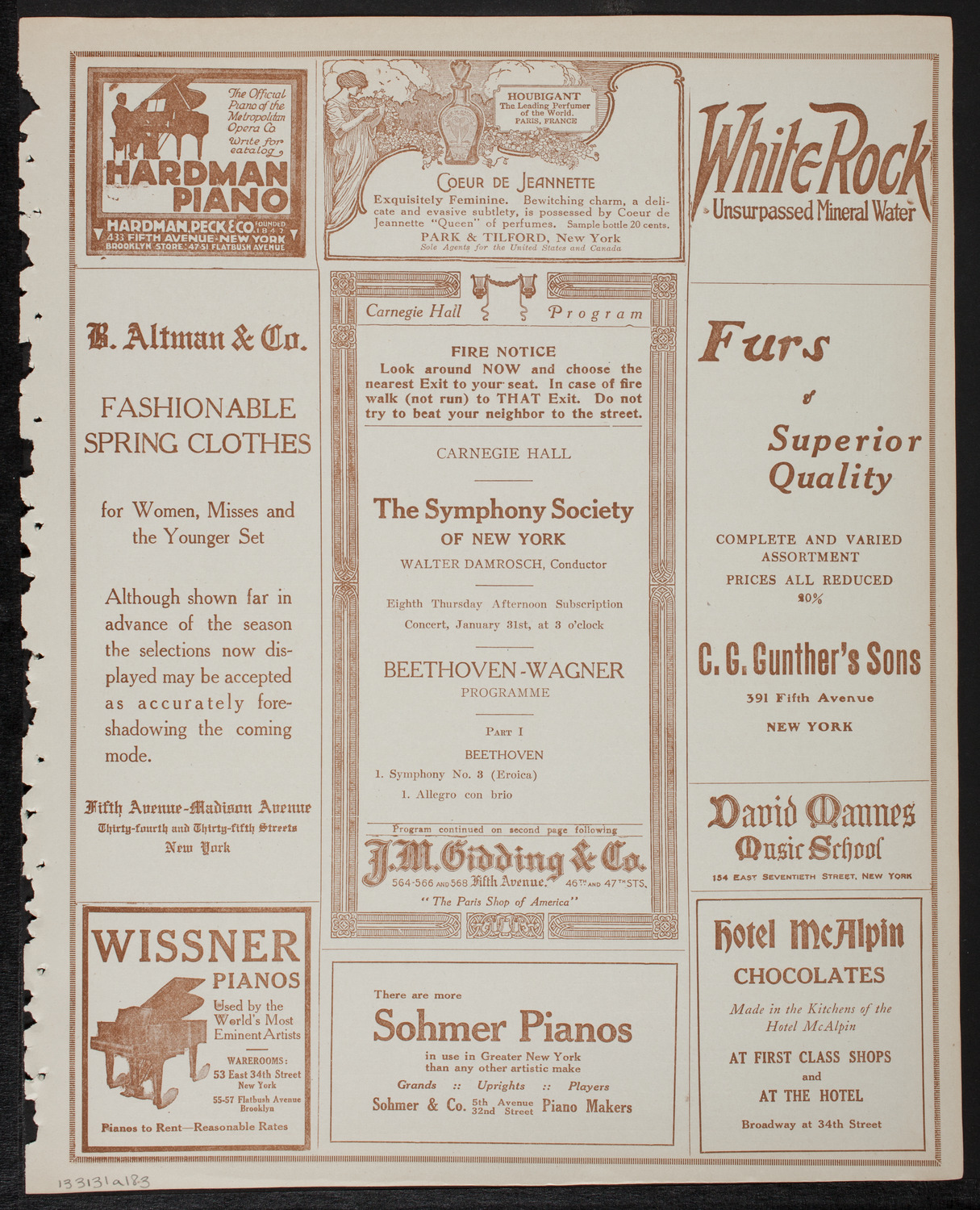 New York Symphony Orchestra, January 31, 1918, program page 5