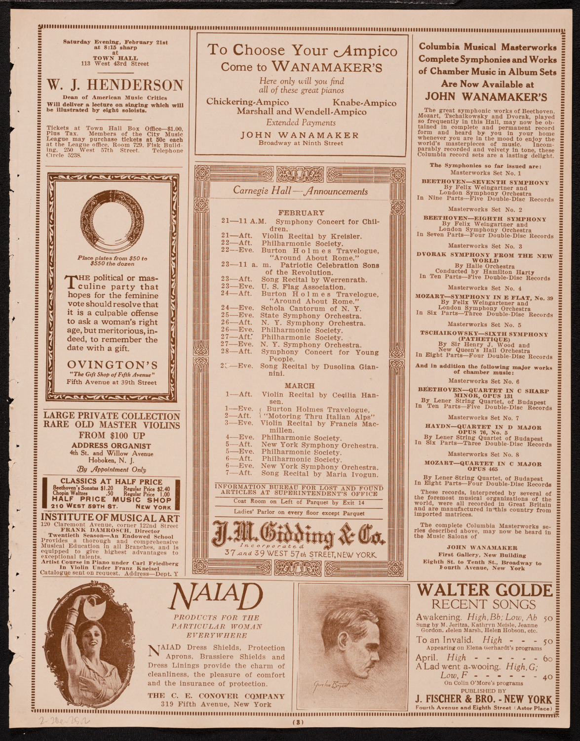 State Symphony Orchestra of New York, February 20, 1925, program page 3