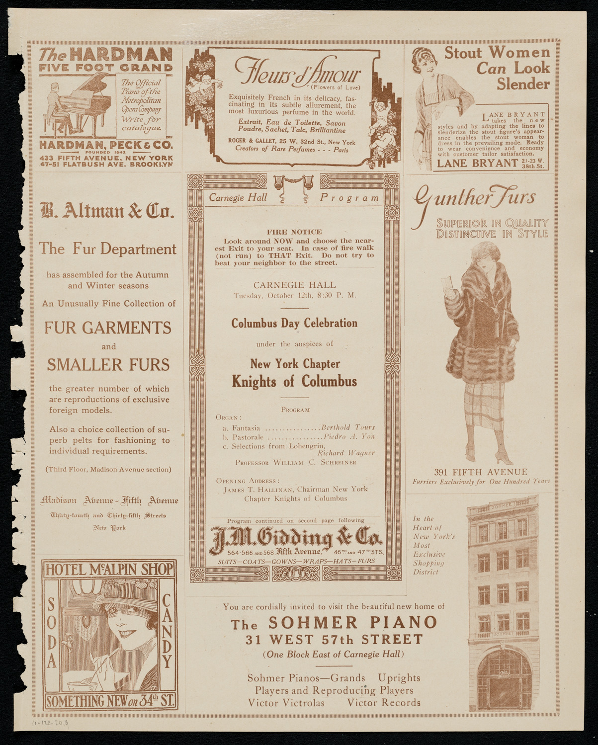 Columbus Day Celebration, October 12, 1920, program page 5