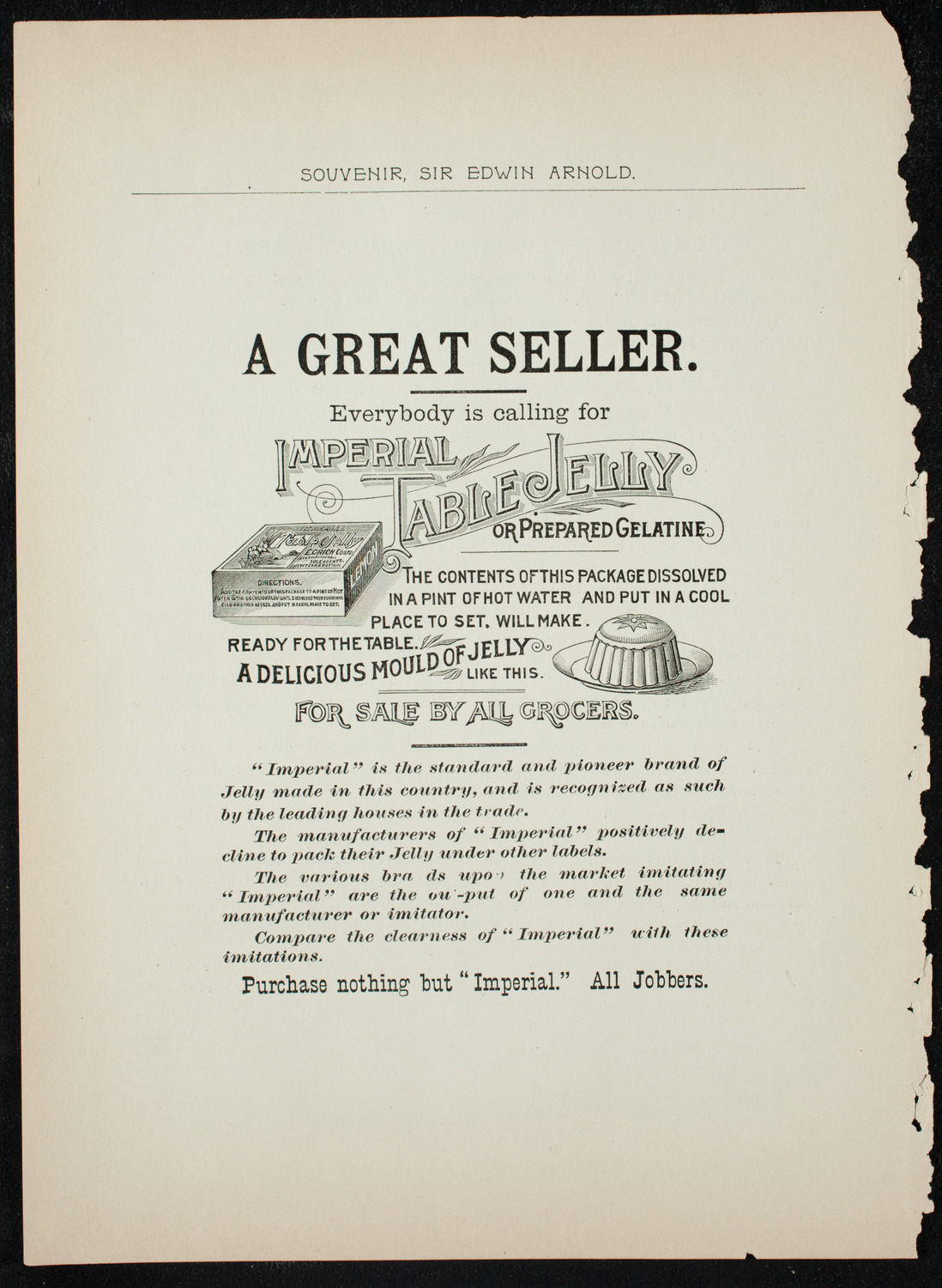 Lecture by Sir Edwin Arnold, November 4, 1891, program page 22