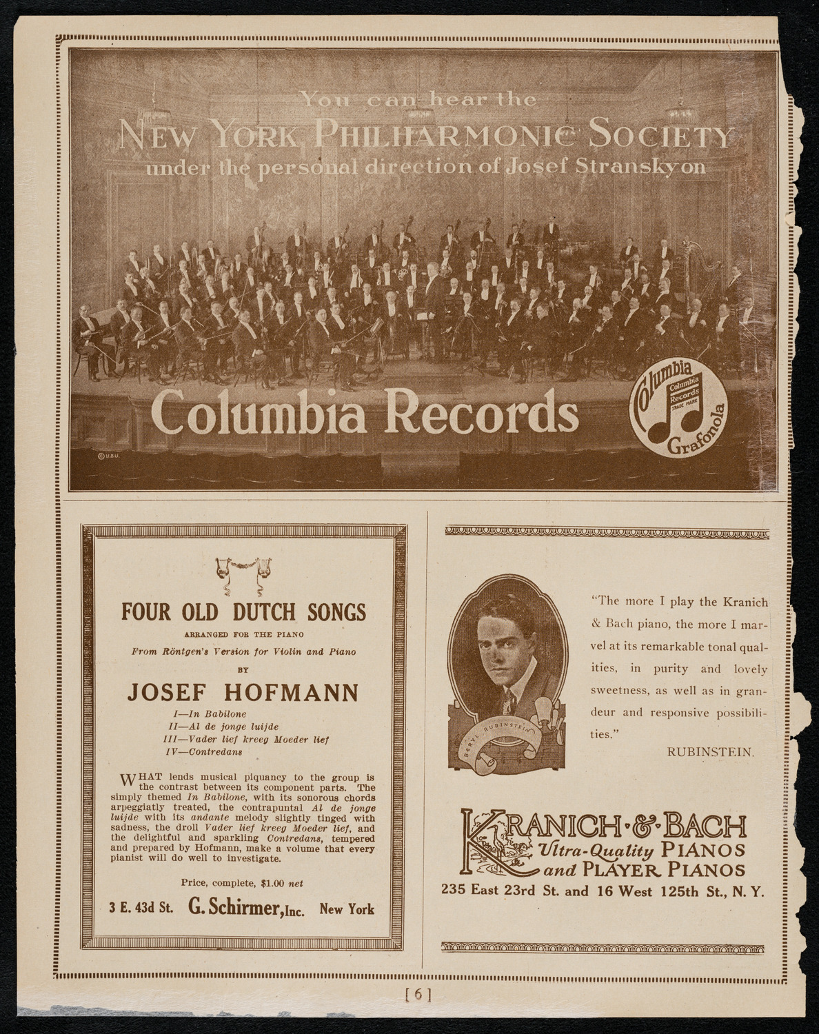 The Clef Club, January 23, 1922, program page 6