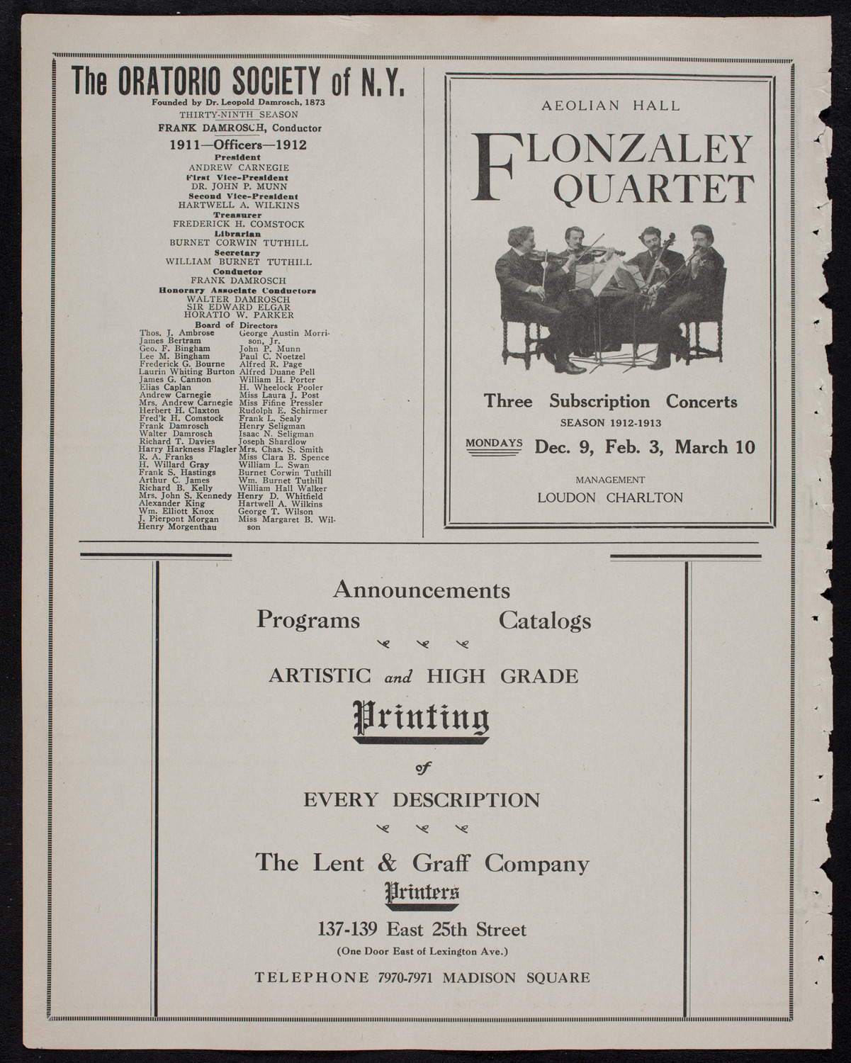 Olive Fremstad, Mezzo-Soprano, April 30, 1912, program page 10