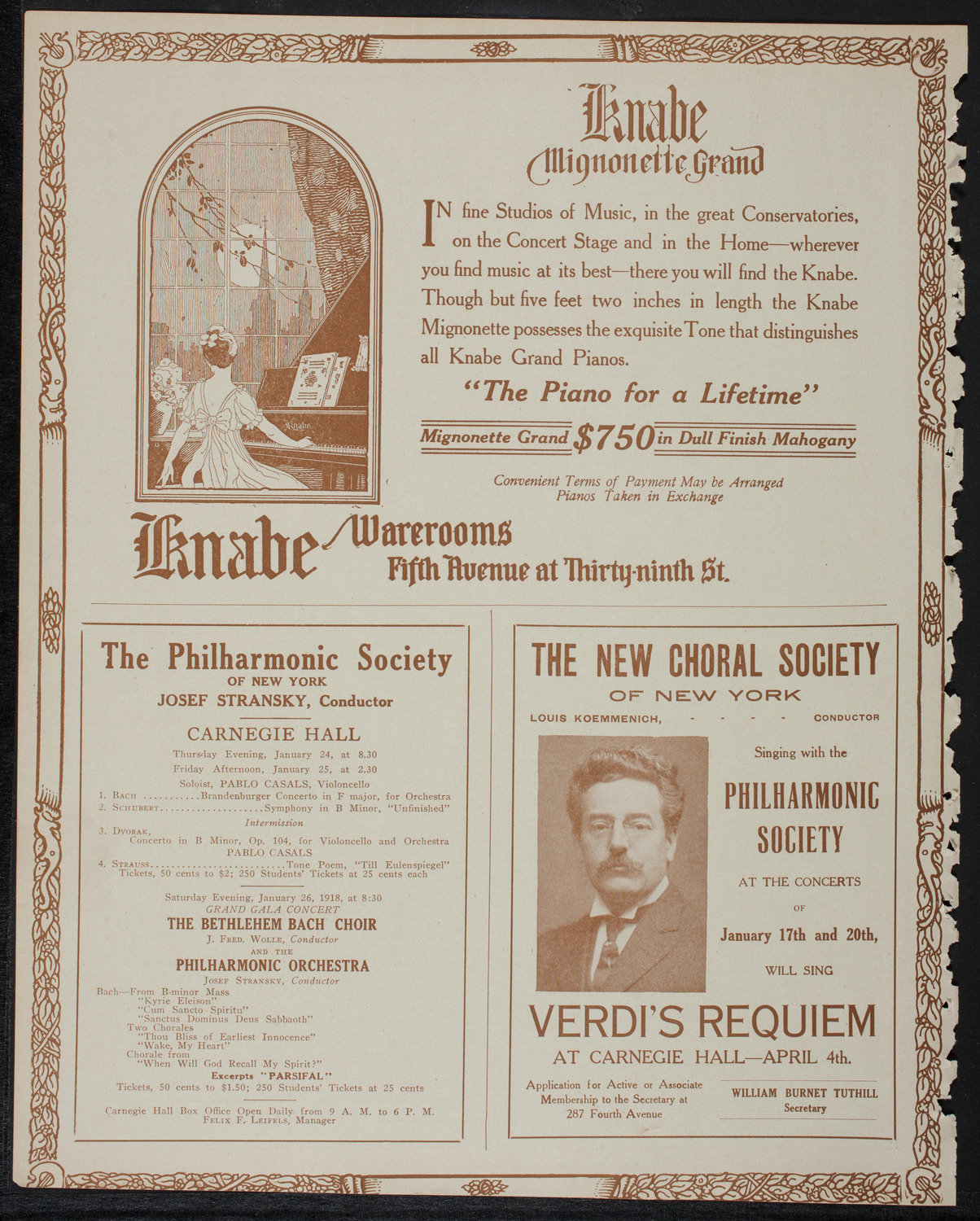 New York Philharmonic: Beethoven-Brahms Festival, January 20, 1918, program page 12