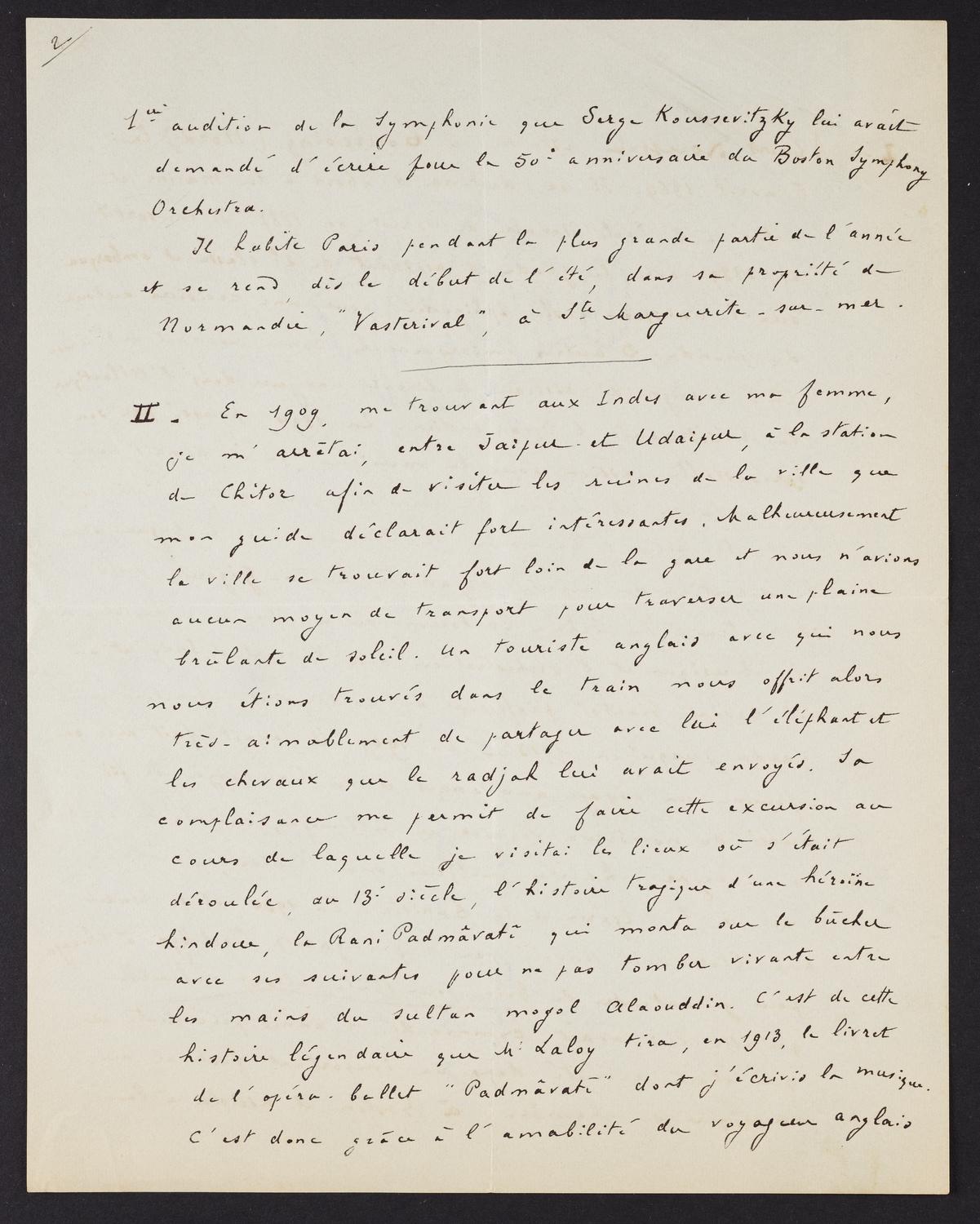 Correspondence from Albert Roussel to David Ewen, page 4 of 8