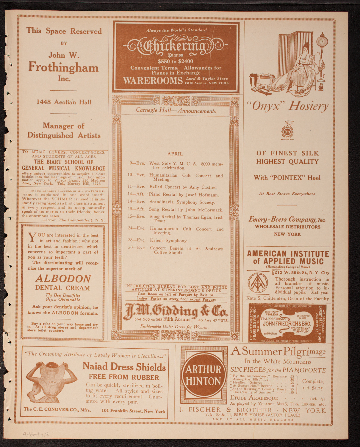 Irish Republic Anniversary Concert: Clan-na-Gael and Cumann-na-mBan, Inc., April 8, 1917, program page 3