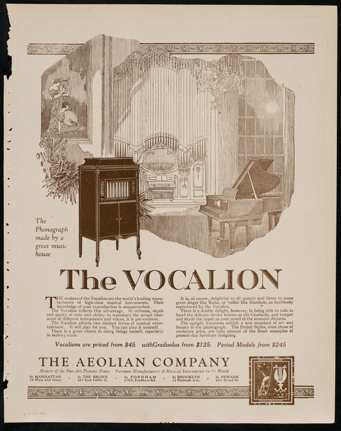 New York Symphony Orchestra, February 3, 1922, program page 11