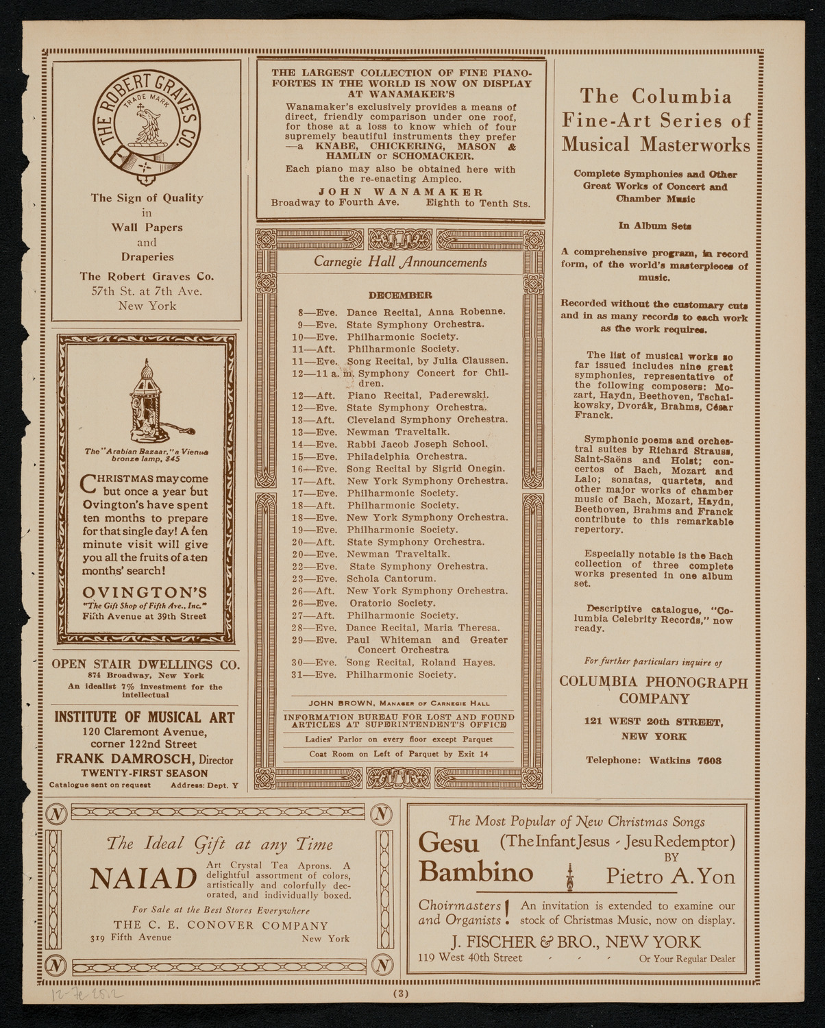 Benefit: Sanoker Relief, December 7, 1925, program page 3