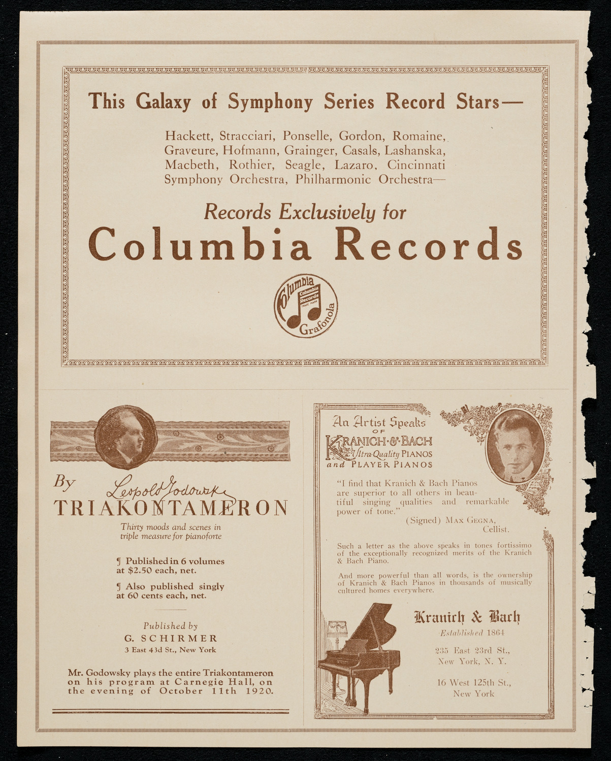 National Symphony Orchestra, October 10, 1920, program page 6