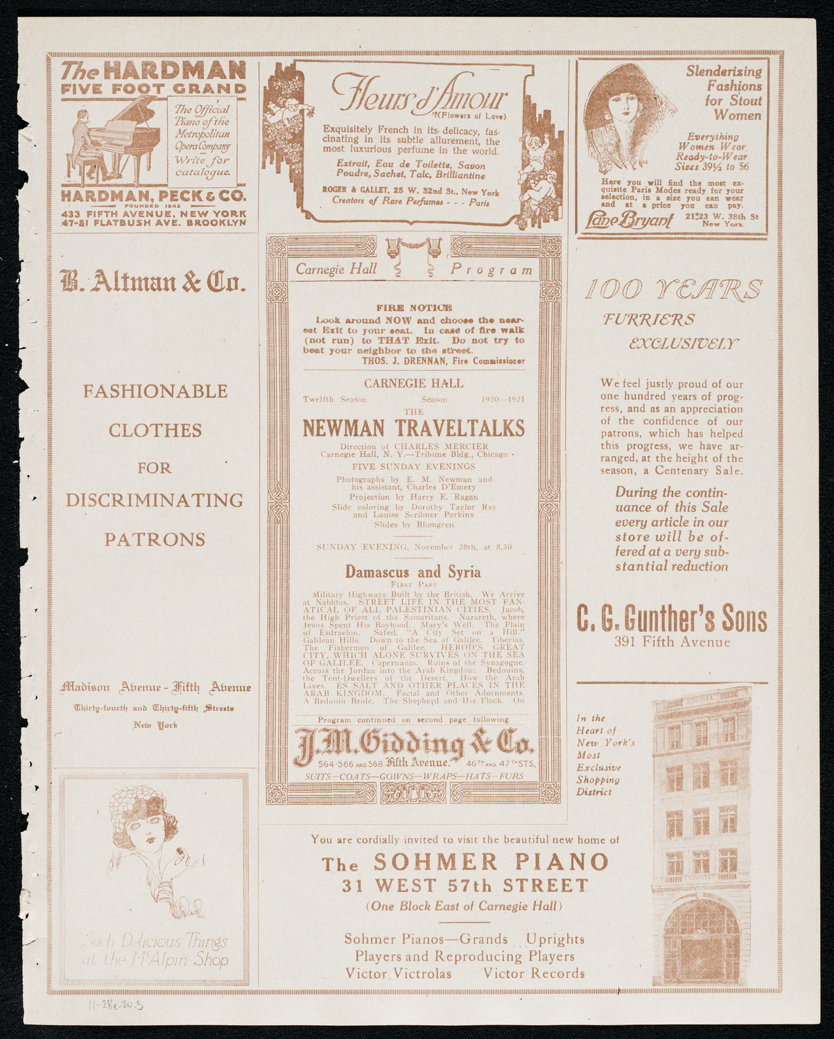 Newman Traveltalks: Damascus and Syria, November 28, 1920, program page 5