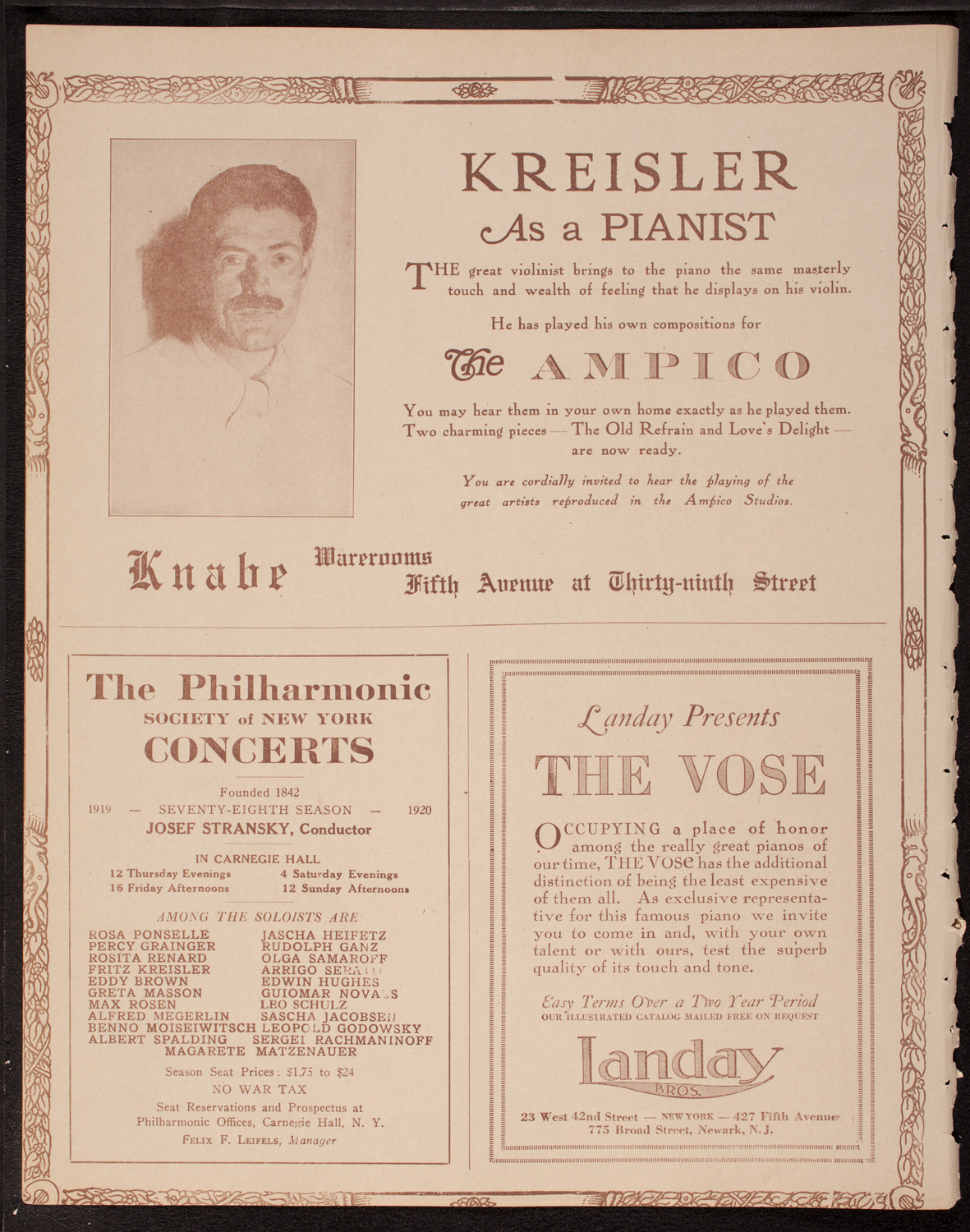 George Baklanoff, Baritone, November 8, 1919, program page 12
