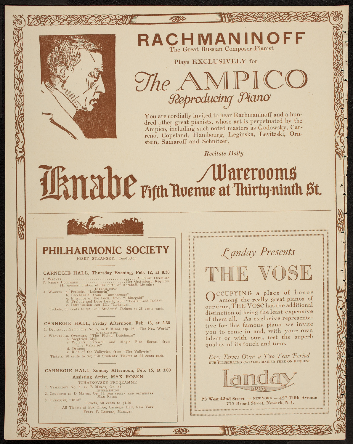 Philadelphia Orchestra, February 10, 1920, program page 12