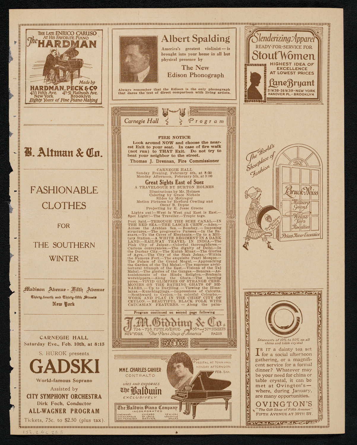 Burton Holmes Travelogue: Great Sights East of Suez, February 4, 1923, program page 5