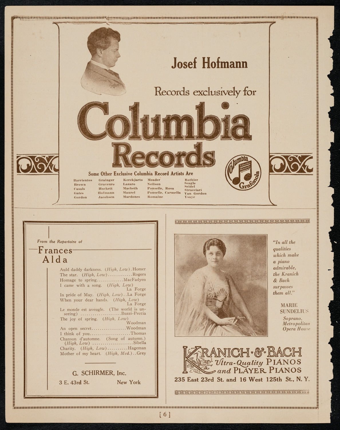 Society of the Friends of Music, February 1, 1922, program page 6